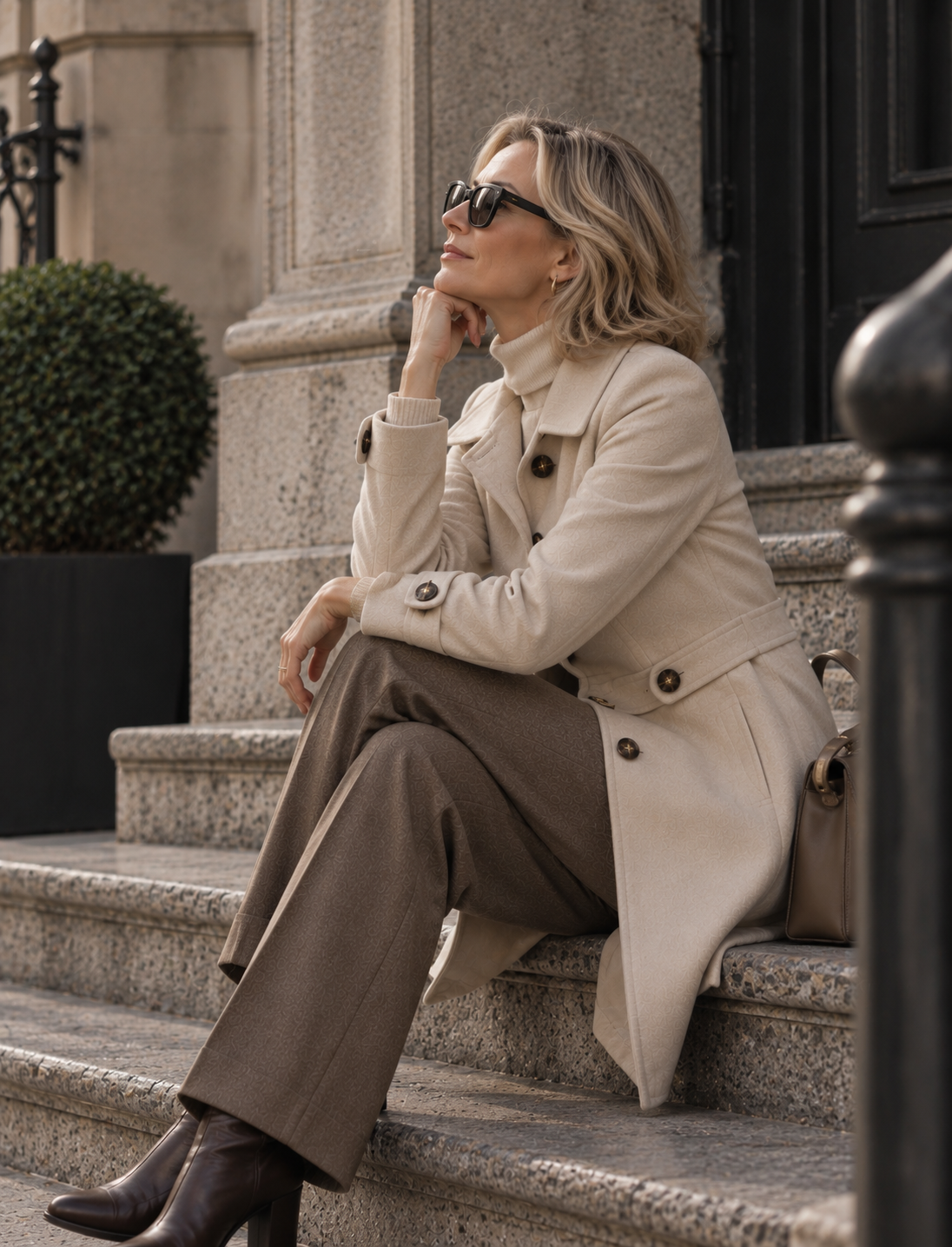 Le Manteau Élégant Boutonné