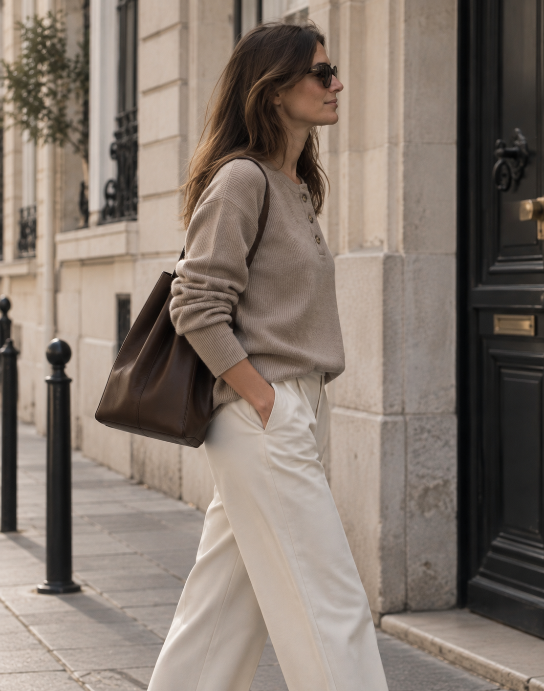 Le Pull Henley Côtelé