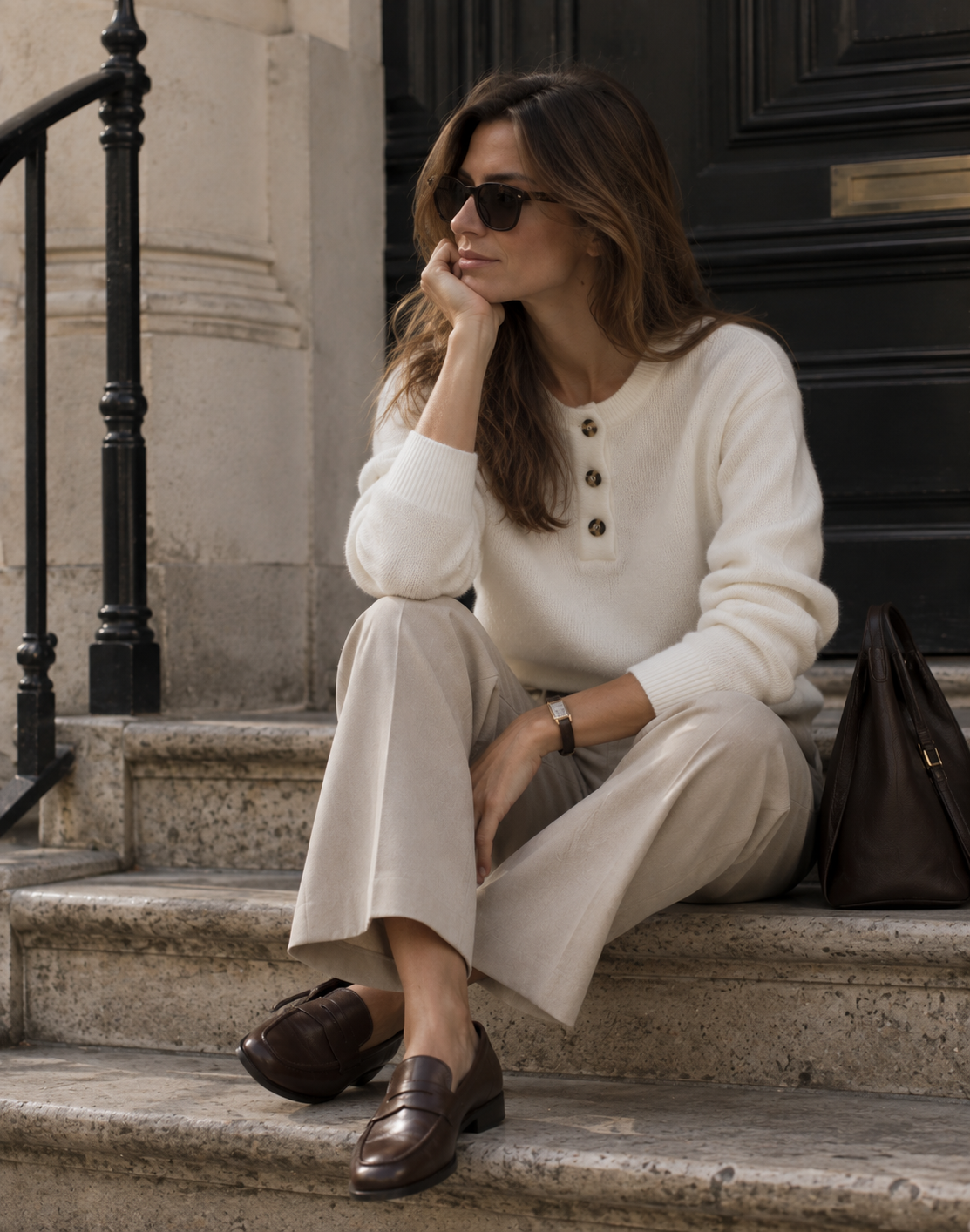 Le Pull Henley Côtelé