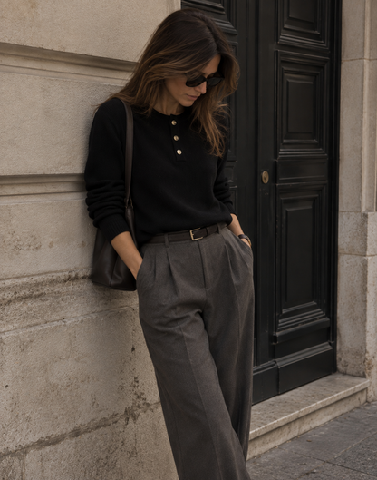 Le Pull Henley Côtelé