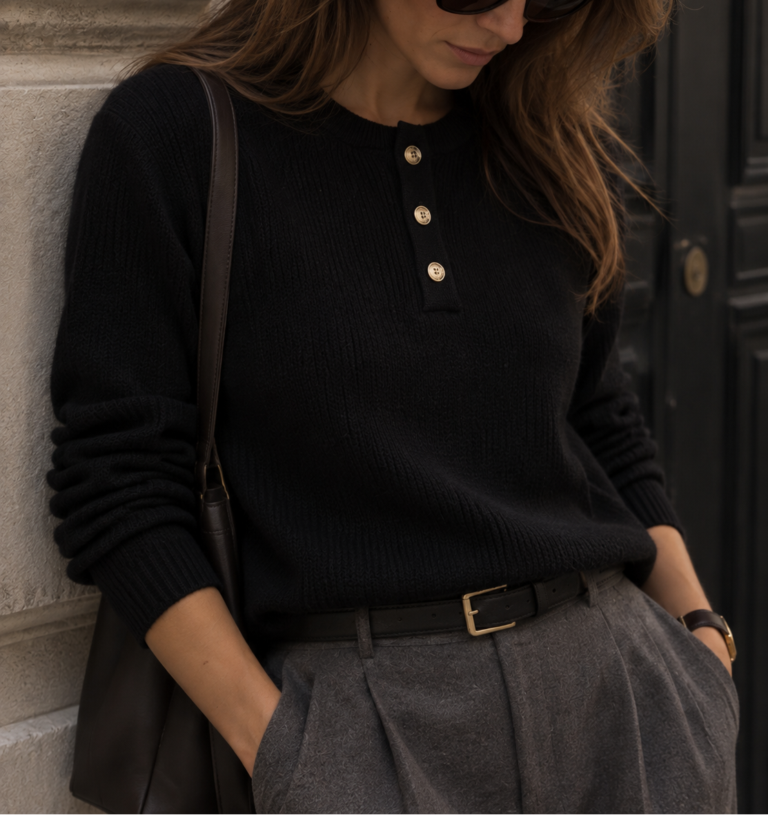 Le Pull Henley Côtelé