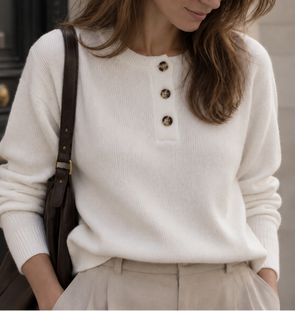 Le Pull Henley Côtelé